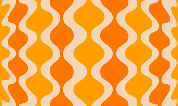 Soyut Renkli Dalgalı Retro Duvar Kağıdı Vektörü Kusursuz Desen