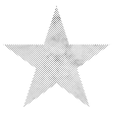 Vektör Grunge Yıldız Şekli Yarı Tonlu Kolaj Kağıdı Kesme Simgesi Şeffaf Arkaplan