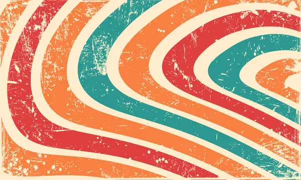 Retro 60 'lar Soyut Sıvı Çizgiler Deseni Çizilmiş Vektör Duvar Kağıdı