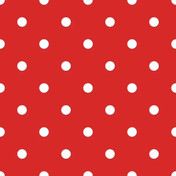 Απρόσκοπτη Tiling Κλασικό Κόκκινο Και Άσπρο Polka Dot Διάνυσμα Μοτίβο Royalty Free Διανύσματα Αρχείου