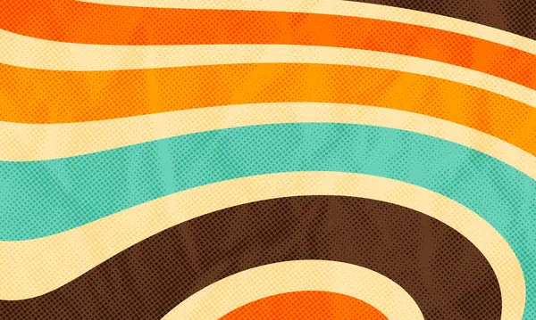 Soyut Vintage Retro 60 'ların Estetik Noktalı Renkli Yarım Tonlu Yazdırma Deseni Funky Vector Arkaplan