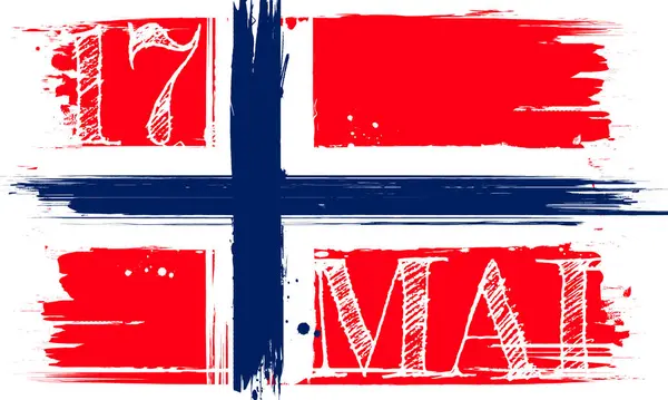 Νορβηγία Μαΐου Σημαία Σύνταγμα Ημέρα Διάνυσμα Ιστορικό Εικονογράφηση Αρχείου
