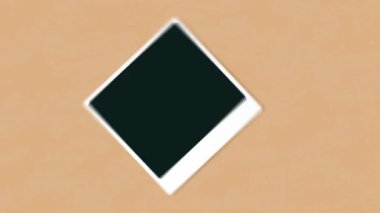 Boş Polaroid Resim Çerçeve Şablonu Animasyon Fotoğraf Karton Arkaplanda Sinek Kaydırağı