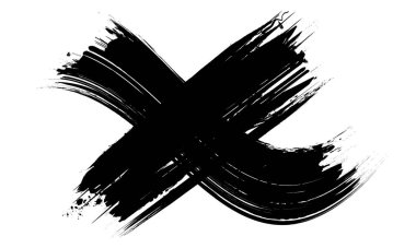 Grunge Fırça Vuruşu X Çapraz Boya Sıçrama Arkaplan Şeffaf Vektör Simgesi