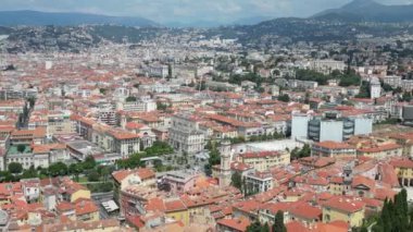 Güzel Cte d 'Azur (Fransız Rivierası), Nice Drone View' in Skyline 'ı. Temmuz 2023 'te 4K' da yapıldı.