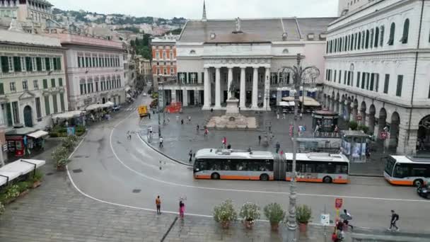 Γένοβα City Centre Drone View Genoa Ιταλία Κατασκευάστηκε Τον Ιούλιο — Αρχείο Βίντεο