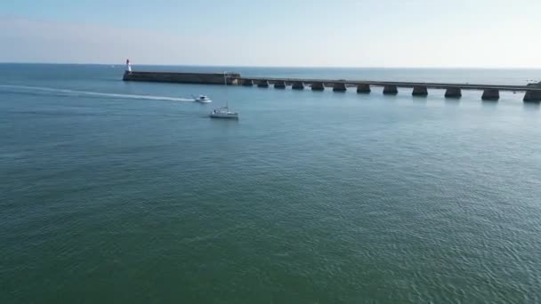 Les Sables Olonne South West France Beach Drone Кадри Зроблені — стокове відео