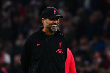 NETHERLANDS, AMSTERDAM - 26 Ekim 2022 Jurgen Klopp. UEFA Şampiyonlar Ligi maçı Ajax Liverpool 'a karşı