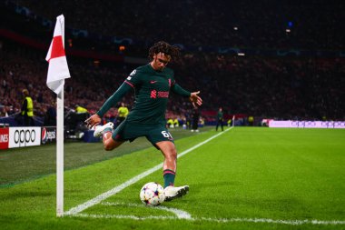 NETHERLANDS, AMSTERDAM - 26 Ekim 2022 Trent Alexander-Arnold. UEFA Şampiyonlar Ligi maçı Ajax Liverpool 'a karşı