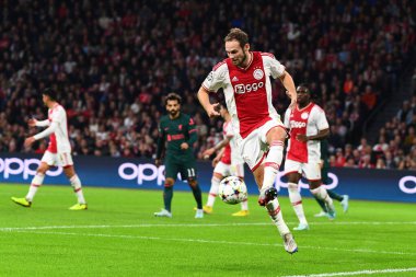 NETHERLANDS, AMSTERDAM - 26 Ekim 2022: Daley Blind UEFA Şampiyonlar Ligi maçı Ajax Liverpool 'a karşı