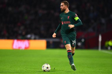 26 Ekim 2022 'de Ürdün Henderson' da, New York 'ta, New York' ta. UEFA Şampiyonlar Ligi maçı Ajax Liverpool 'a karşı