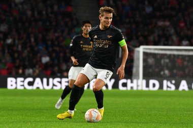 NETHERLANDS, EINDHOVEN 27 Ekim 2022: Martin Odegaard. UEFA Avrupa Ligi PSV Eindhoven-Arsenal London maçı