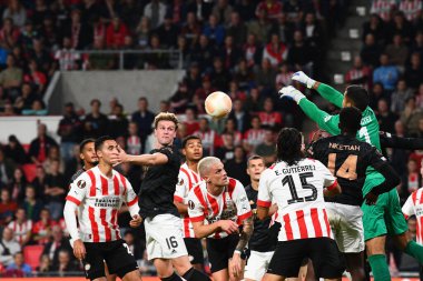 NETHERLANDS, EINDHOVEN - 27 Ekim 2022: UEFA Avrupa Ligi PSV Eindhoven Arsenal London 'a karşı