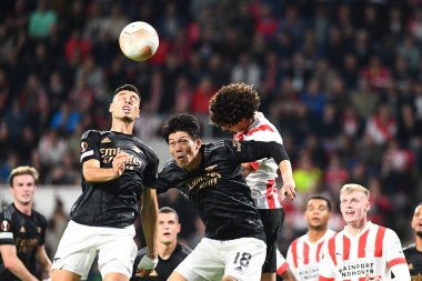 NETHERLANDS, EINDHOVEN - 27 Ekim 2022: UEFA Avrupa Ligi PSV Eindhoven Arsenal London 'a karşı