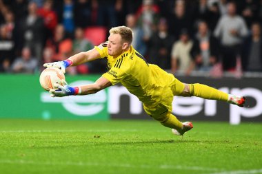 NETHERLANDS, EINDHOVEN 27 Ekim 2022 Aaron Ramsdale. UEFA Avrupa Ligi PSV Eindhoven-Arsenal London maçı