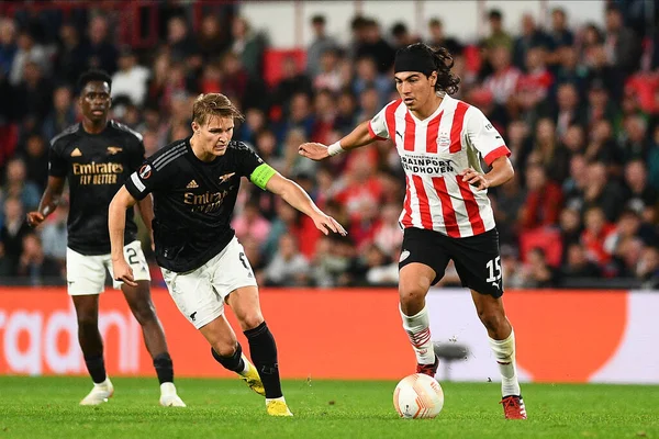 NETHERLANDS, EINDHOVEN 27 Ekim 2022 Erick Gutierrez. UEFA Avrupa Ligi PSV Eindhoven-Arsenal London maçı