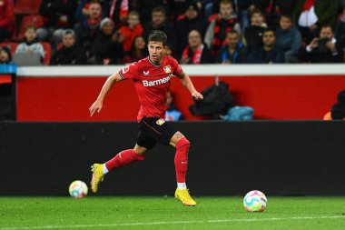 LEVERKUSEN, ALMANY - 06.11.22: Bundesliga FC Bayer 04 Leverkusen 1 'e karşı. Bayarena 'daki FC Union