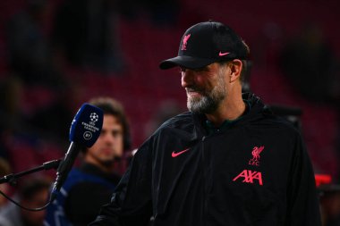 NETHERLANDS, AMSTERDAM - 26 Ekim 2022 Jurgen Klopp. UEFA Şampiyonlar Ligi maçı Ajax Liverpool 'a karşı