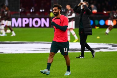 NETHERLANDS, AMSTERDAM - 26 Ekim 2022: Muhammed Salah. UEFA Şampiyonlar Ligi maçı Ajax Liverpool 'a karşı
