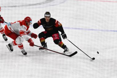 KREFELD, ALMANY - 10 Kasım 2022 EHL Alexander. Deutschland Kupası 2022, Almanya - Yayla-Arena 'da Danimarka 
