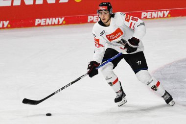 KREFELD, Almanya - 10 Kasım 2022: REINBACHER David Deutschland Cup 2022, Avusturya - Yayla-Arena 'da Slovakya 