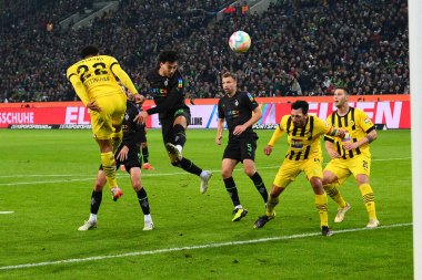 MENCHENGLADBACH, ALMANY - 11 Kasım 2022: Ramy Bensebaini. Bundesliga Borussia Moenchengladbach - Borussia Dortmund futbol karşılaşması