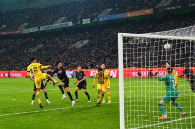 MENCHENGLADBACH, ALMANY - 11 Kasım 2022: Ramy Bensebaini. Bundesliga Borussia Moenchengladbach - Borussia Dortmund futbol karşılaşması