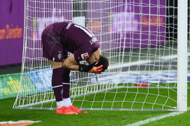 MENCHENGLADBACH, ALMANY - 11 Kasım 2022: Jan Olschowsky. Bundesliga Borussia Moenchengladbach - Borussia Dortmund futbol karşılaşması