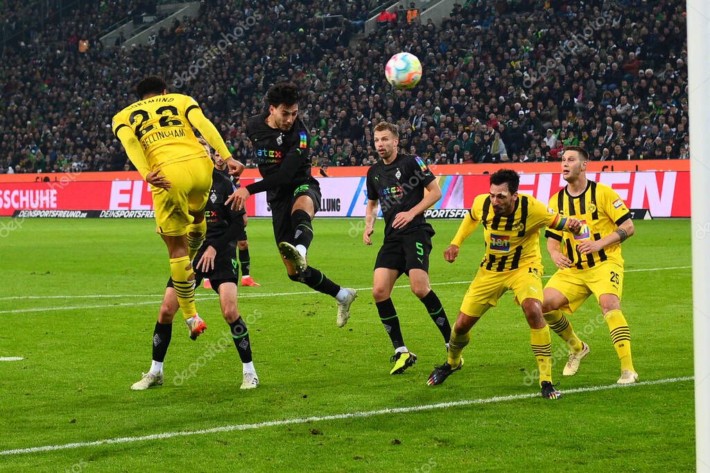 MOENCHENGLADBACH, GERMANY - NOVEMBER 11, 2022: Ramy Bensebaini. The football match of Bundesliga Borussia Moenchengladbach vs Borussia Dortmund