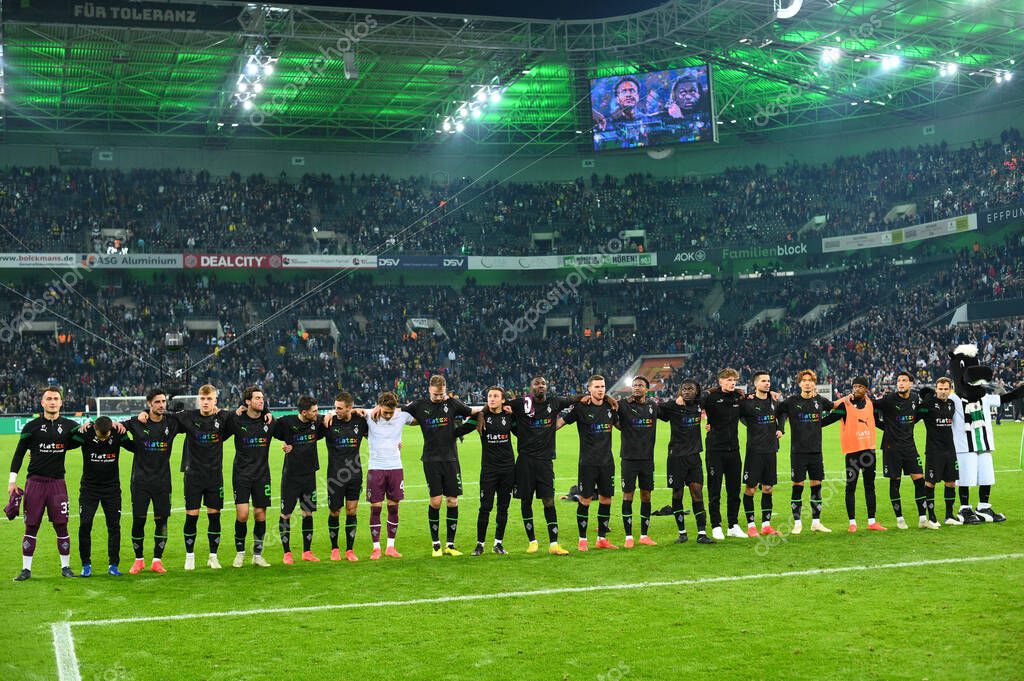 MOENCHENGLADBACH, GERMANY - NOVEMBER 11, 2022: Borussia team. The football match of Bundesliga Borussia Moenchengladbach vs Borussia Dortmund