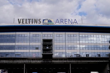 GELSENKIRCHEN, GERMANY - 2 Ekim 2022 Veltins Arena. Bundesliga FC Schalke 04 - Augsburg futbol karşılaşması