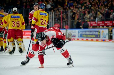 COLOGNE, ALMANY - 2 HAZİRAN 2023 Hokey maçı DeL Koelner Haie - Dusseldorfer EG 