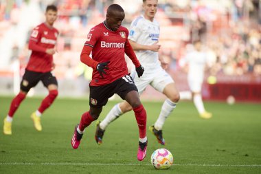 LEVERKUSEN, GERMANY - 15.01.23: Moussa Diaby. The friendly match FC Bayer 04 Leverkusen vs F.C. Copenhagen at BayArena