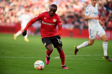 LEVERKUSEN, GERMANY - 15.01.23: Moussa Diaby. The friendly match FC Bayer 04 Leverkusen vs F.C. Copenhagen at BayArena