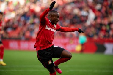 LEVERKUSEN, GERMANY - 15.01.23: Moussa Diaby. The friendly match FC Bayer 04 Leverkusen vs F.C. Copenhagen at BayArena