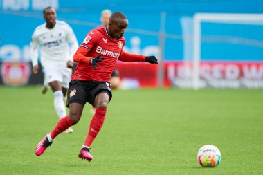 LEVERKUSEN, GERMANY - 15.01.23: Moussa Diaby. The friendly match FC Bayer 04 Leverkusen vs F.C. Copenhagen at BayArena