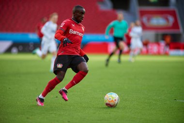 LEVERKUSEN, GERMANY - 15.01.23: Moussa Diaby. The friendly match FC Bayer 04 Leverkusen vs F.C. Copenhagen at BayArena