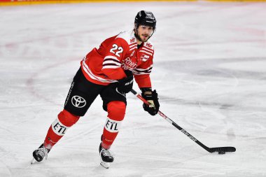 COLOGNE, GERMANY - JANUARY 18, 2023: MAXIMILIAN GOELTZL. Hockey match DEL Koelner Haie - Schwenninger Wild Wings