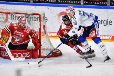 COLOGNE, GERMANY - JANUARY 18, 2023:  Hockey match DEL Koelner Haie - Schwenninger Wild Wings