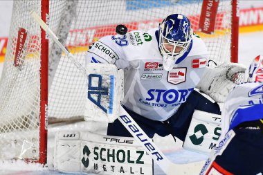 COLOGNE, GERMANY - JANUARY 18, 2023: MARVIN CUEPPER. Hockey match DEL Koelner Haie - Schwenninger Wild Wings
