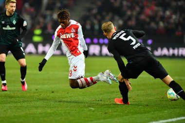 GERMANY, COLOGNE - JANUARY 21, 2023: Justin Diehl. The match of Bundesliga 1.FC Koeln  vs SV Werder Bremen