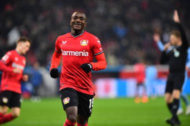 LEVERKUSEN, GERMANY - 25.01.23: Moussa Diaby. The Bundesliga match FC Bayer 04 Leverkusen vs VfL Bochum at BayArena