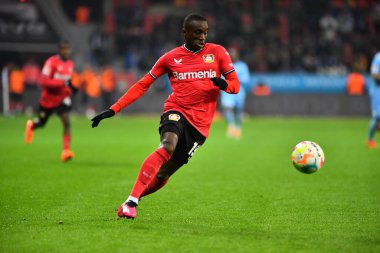 LEVERKUSEN, GERMANY - 25.01.23: Moussa Diaby. The Bundesliga match FC Bayer 04 Leverkusen vs VfL Bochum at BayArena