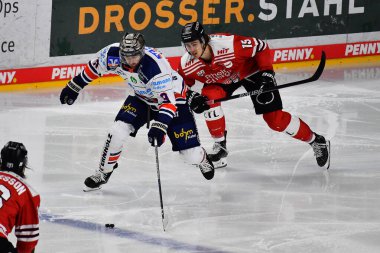 COLOGNE, GERMANY - JANUARY 24, 2023:  Hockey match DEL Koelner Haie - Iselorhn Roosters
