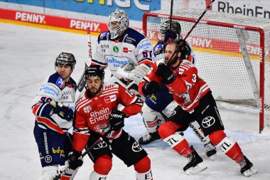 COLOGNE, GERMANY - JANUARY 24, 2023:  Hockey match DEL Koelner Haie - Iselorhn Roosters