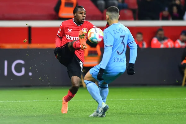 LEVERKUSEN, GERMANY - 25.01.23: Jeremie Frimpong. The Bundesliga match FC Bayer 04 Leverkusen vs VfL Bochum at BayArena