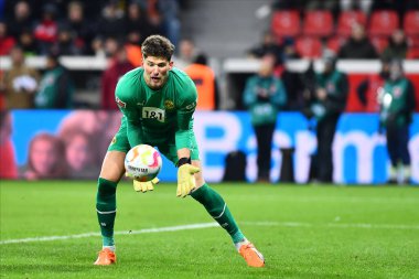 LEVERKUSEN, GERMANY - 29.01.23: Gregor Kobel. The Bundesliga match FC Bayer 04 Leverkusen vs Borussia Dortmund at BayArena