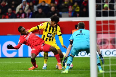 LEVERKUSEN, GERMANY - 29.01.23: Karim Adeyemi. The Bundesliga match FC Bayer 04 Leverkusen vs Borussia Dortmund at BayArena