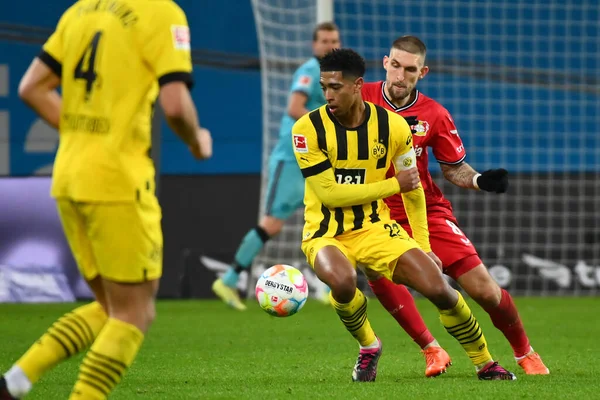 stock image LEVERKUSEN, GERMANY - 29.01.23: Jude Bellingham. The Bundesliga match FC Bayer 04 Leverkusen vs Borussia Dortmund at BayArena