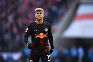 COLOGNE, GERMANY - 04.02.23: Timo Werner. The match of 1. Bundesliga 1.FC Koeln vs RB Leipzig at RHEIN ENERGIE STADION clipart